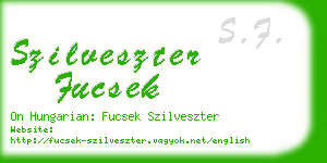 szilveszter fucsek business card